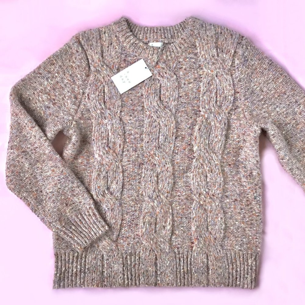 Target Crewneck Cable Knit Sweater - Blush Peach